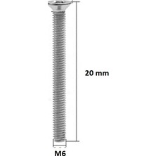 İlta Life M6 x 20 mm Vida + Somun + Pul Matkap Uçlu Yhb Vida Set 20 Adet