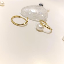 Altın Ofisi 18 mm Halka Küpe 14 Ayar Altın