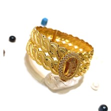 Altın Ofisi Tuğralı Kelepçe Bilezik 14 Ayar Altın