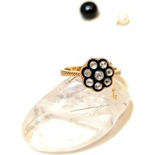 0,24CT Elmas Gül Modeli Yüzük 8k Altın Hd Videolu