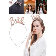 Parti Furyası 1 Adet Rose Gold Parlak Bride To Be Taç, Bekarlığa Veda Metal Nedime Taçı