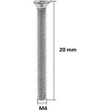 İlta Life M4 x 20 mm Vida + Somun + Pul Matkap Uçlu Yhb Vida Set 20 Adet