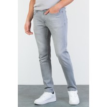 Hlt Jeans Erkek Gri Slim Fit Dar Kesim Esnek Likralı Denim Jeans Kot Pantolon Hlthevalgrey-A