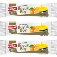 Koroplast Çöp Torbası Mandarin Kokulu Büyük Boy 10'lu 65 x 80 cm x 3 Paket