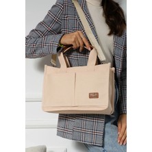 Lifonbag Kadın Kanvas Ön Cepli Fermuar Kapamalı Uzun Çapraz Askılı Omuz & Tote Çanta ZR9023