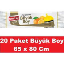 Koroplast Çöp Torbası Mandarin Kokulu Büyük Boy 10'lu 65 x 80 cm x 20 Paket