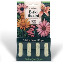 Artikel Çiçekli Bitkiler Bitki Besini, Gelişim Hızlandırıcı, Dengeli Bitki Besini 100 Sulama Kapasiteli Bitki Besini (20 Litre Su Ile)