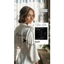 Bride Sabahlık Saten Nakışlı Beyaz Gelin Sabahlığı