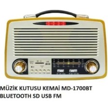 Nostalji Radyo MD-1700BT Bluetooth Fm Radyo USB Sd Kart 1700T MD-1700BT