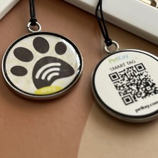 Petkay Köpekler Için Akıllı Künye Nfc Akıllı Tasma Künyesi Qr Kod Künye Paslanmaz Çelik Sarı