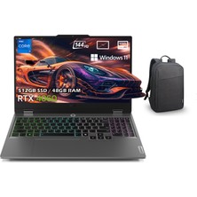 Lenovo Loq 15IRX9 Intel Core I7-13650HX 48GB Ddr5 512GB SSD RTX4060 8gb 15.6 Inç 144Hz Full Hd W11PRO Gaming Laptop 83DV00HNTRP59 + Lenovo B210 15.6" Çanta Hediyeli