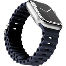 Habilis Watch Serisi Uyumlu Silikon Esnek Temizlenebilir Dalga Tasarım Delikli Model Akıllı Saat Kordon