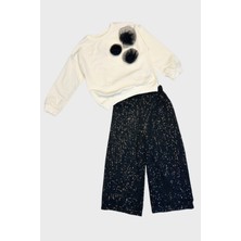 Çikoby Pullu Pantolonlu Kız Takım - Siyah