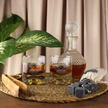 Hediyelerin Efendisi Ahşap Kutulu Vintage Tasarımlı Çiftlere Özel Maşa & Taşlı 2'Li Viski Kadehi Seti