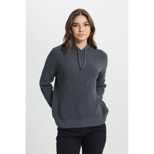 Wrangler Relaxed Fit Geniş Kesim Kapüşonlu Lacivert Triko Kazak