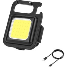 Şarj Edilebilir Mini LED Anahtarlık El Feneri, Muti-Fonksiyonel Küçük Cob Çalışma Lambası,