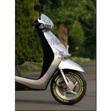 Michelin + Şerit Scooter Lastik Yazısı 8 Adet Lastik Stikeri 10-14 İnç Arası Uyumlu Lastik Sticker