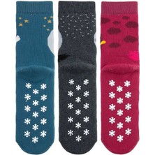 Bross 3lü Cadı Kaydırmaz Taban Havlu Çocuk Çorap ONL-02219