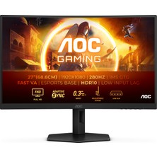 Aoc 27# C27G4ZXU 0,3ms 280HZ HDMI  Fast VA FHD Curved Monitör