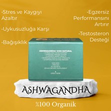 Ashwagan-Dha | Orijinal ve Organik Hindistan Hasadı | Katkısız Hint Ginsengi | 1000 Mg, 30 Şase