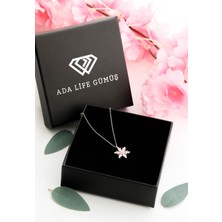 925 Ayar Gümüş Lotus Çiçeği Kadın Kolye (Özel Kutulu)