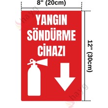 Yangın Söndürme Cihazı Isg Tabelası, Uv Baskı Alüminyum Uyarı Levhası, 20CM x 30CM