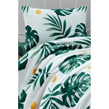 Pike Seti Baskılı Tek Kişilik Monstera Yeşil 160x235cm