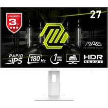 Msı 27" Mag 274PFW 1920X1080 (Fhd) Flat Rapıd IPS 180HZ 1ms Adaptıve-Sync Pıvot Beyaz Gamıng Monıtor