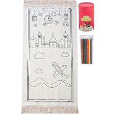 İhvan Online Boyamalı Yıkanabilir Eğitici Dini Oyuncak Çocuk Seccade Seti Kırmızı