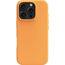 Buff iPhone 16 Pro Magsafe Rubber Fit Silikon Kılıf Orange Sorbet