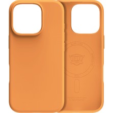 Buff iPhone 16 Pro Magsafe Rubber Fit Silikon Kılıf Orange Sorbet