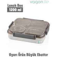 Vagonlife Büyük Ebat 1200 ML (Sızdırmaz,Karışmaz 4 Bölmeli) Lunch Box Yeni Nesil Sefer Tası -FF7080