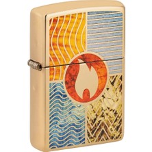 Zippo Çakmak 48729, Elements Of Earth Design, High Polish Brass Fusion Lighter