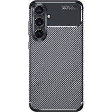 Case 4u Galaxy S24 Fe Kılıf Rugged Armor Karbon Desenli Lüx Negro Silikon Arka Kapak Siyah