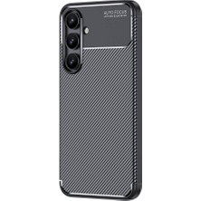 Case 4u Galaxy S24 Fe Kılıf Rugged Armor Karbon Desenli Lüx Negro Silikon Arka Kapak Siyah