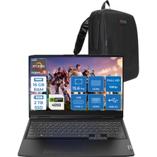 Lenovo Ideapad Gaming 3 15ARH7 Ryzen 5 7535HS 16GB Ddr5 2tb SSD 6GB/RTX4050 (85W) Freedos IPS 120Hz 15.6" Fhd Taşınabilir Bilgisayar 882SB00PDTXF02 + Zettaçanta