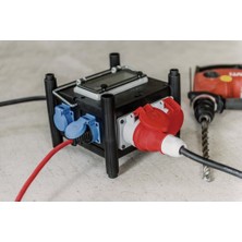 Brennenstuhl Gummi Serisi Sertifikalı Devre Kesicili 2x Cee 400V/16A, 5x 230V/16A Griişli 2 Metre Kablolu Güç Dağtıcısı