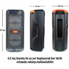 Apera GTS-1565 Taşınır ve Şarj Edilebilir Kablosuz Mikrofon Girişli Bluetooth Ikili Hoparlörler