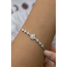 ÇGK KUYUMCULUK  Beyaz Damla Taşlı Altın Bileklik CGKBLK0154