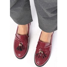 Mio Gusto Meline Bordo Renk Rugan Kadın Günlük Oxford Ayakkabı