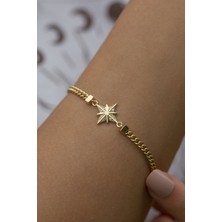 ÇGK KUYUMCULUK  Kutup Yıldızı Gurmet Zincirli Altın Bileklik CGKBLK0155