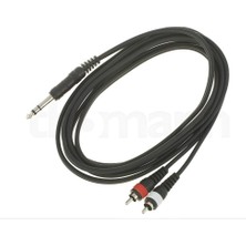 Estello E6006B 3mt Sıyah 6,3mm Stereo - Erkek Rca Ses Kablosu