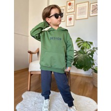 Ayliz Kids Design Arka Baskı Kapüşonlu Unisex Takım