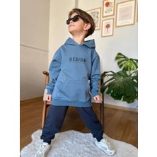 Ayliz Kids Design Arka Baskı Kapüşonlu Unisex Takım