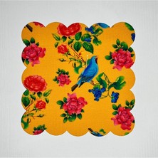 Deco Hardal Zemin Mavi Kuş Desenli Dijital Baskılı Kokteyl Peçetesi