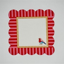 Deco Dekoratif Kenar Kuş Desenli Dijital Baskılı Lazer Kesim Kokteyl Peçetesi