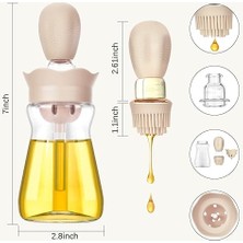 Silikon Cam Hazneli Fırçalı Yağlık Yağ Sos Yumurta Fırçası Pratik Kullanım