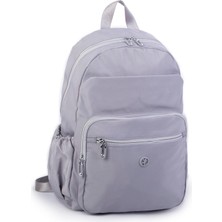 Nas Bag Büyük Boy Unisex Hafif  ve Su Geçirmez Çok Gözlü Sırt Çantası Gri