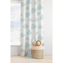 Moud's Renkli Hayvanlar Desenli Fon Perde Çocuk ve Bebek Odası Süet Baskılı Ekstrafor Büzgü Tek Kanat