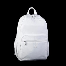 Nas Bag Büyük Boy Unisex Hafif  ve Su Geçirmez Çok Gözlü Sırt Çantası Beyaz